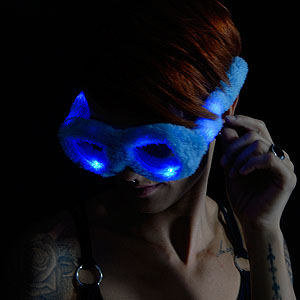 0042-908 LED Pluesch Brille blau